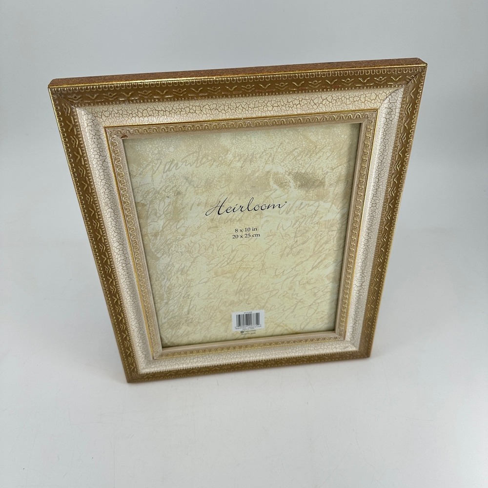 Heirloom 8x10 Gold and Cream Crackle Finish Ornate Picture Frame 2711LSW